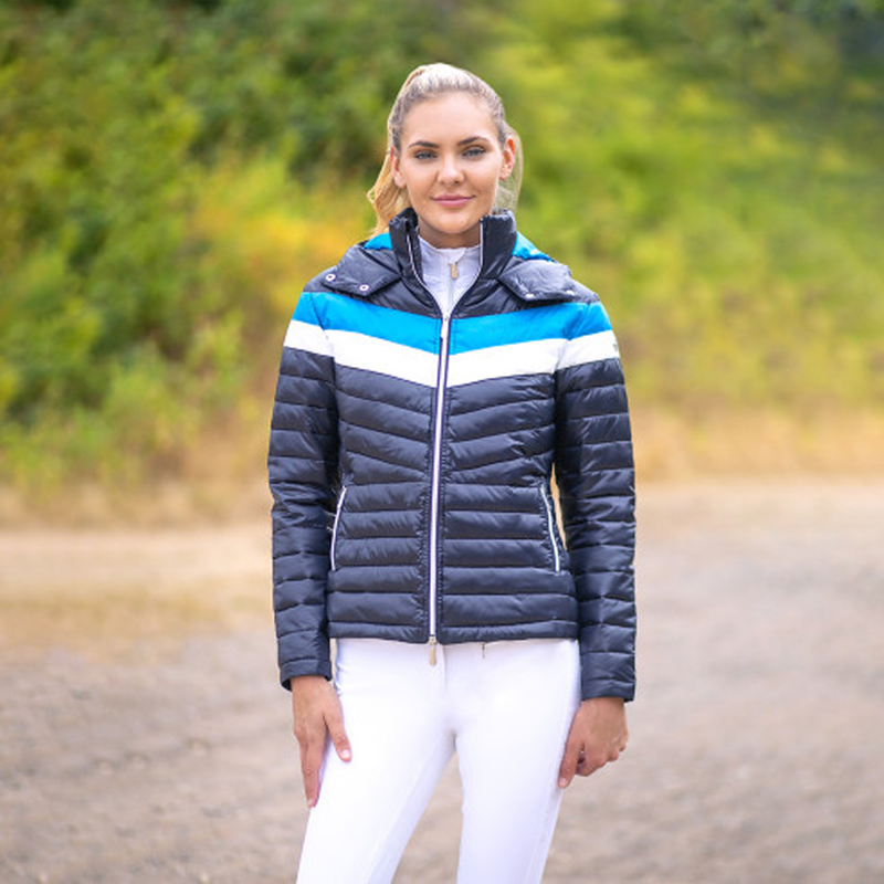 Coldstream Southdean Quilted Coat - Navy/White/Blue-2