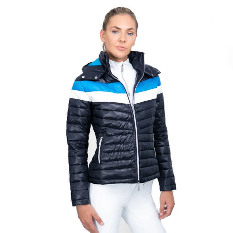 Coldstream Southdean Quilted Coat - Navy/White/Blue