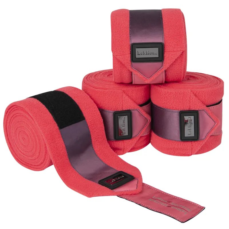 LeMieux Spectrum Satin Polo Bandages - Aubergine/Papaya
