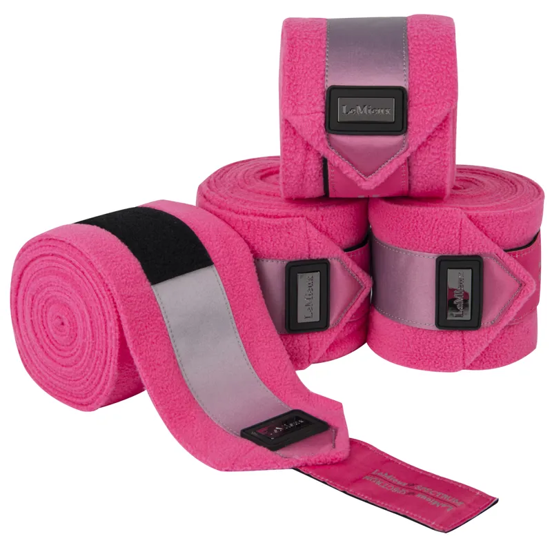LeMieux Spectrum Satin Polo Bandages - Grey/Watermelon