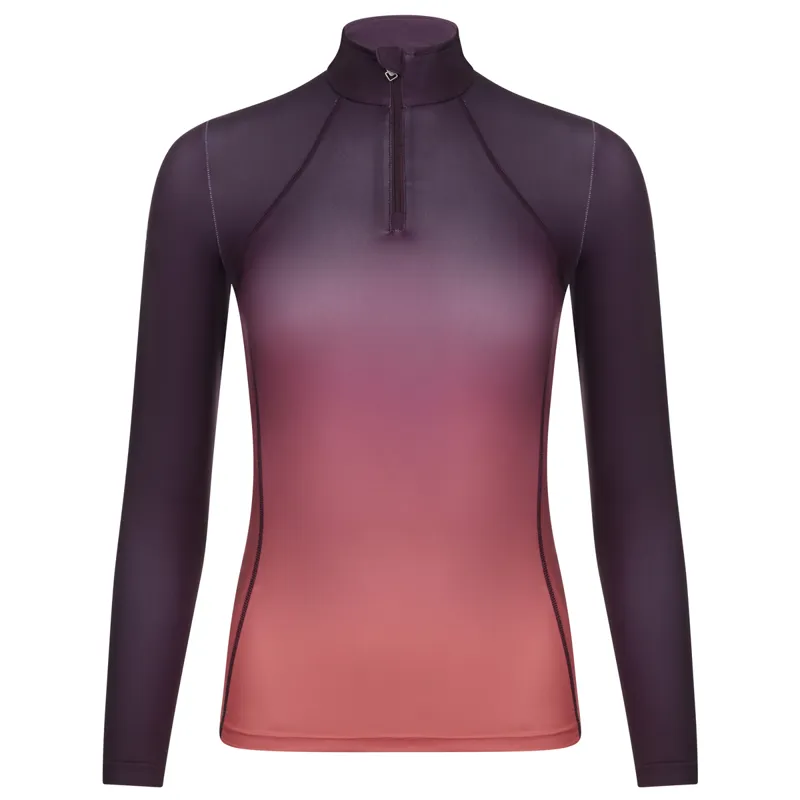 LeMieux Spectrum Young Rider Base Layer - Aubergine/Papaya 