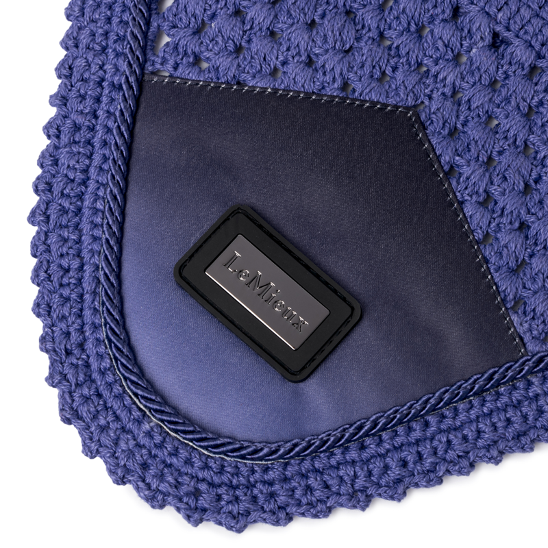 LeMieux Spectrum Satin Fly Hood - Navy/Bluebell-1