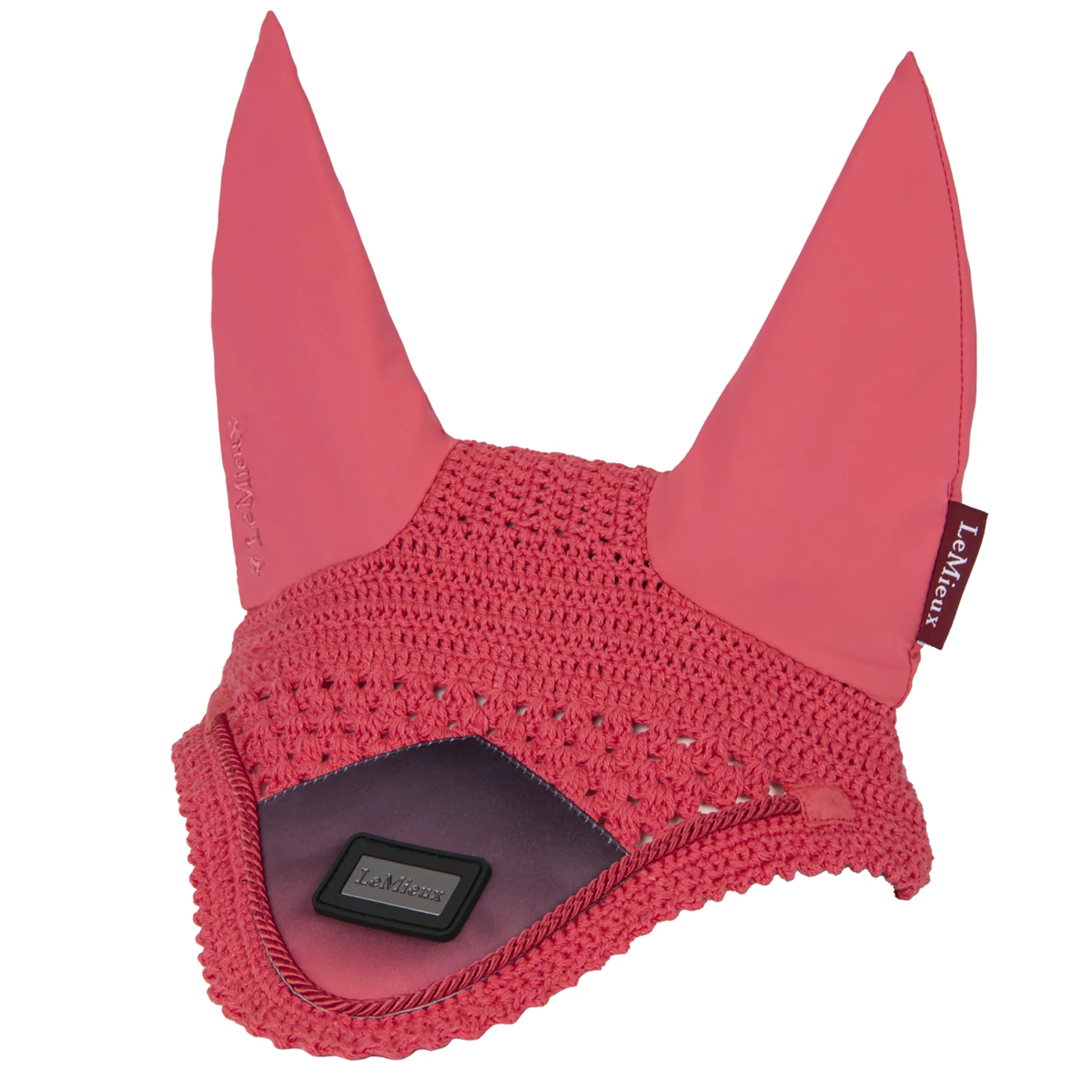 LeMieux Spectrum Satin Fly Hood - Aubergine/Papaya LeMieux Spectrum Satin Fly Hood - Aubergine/Papaya