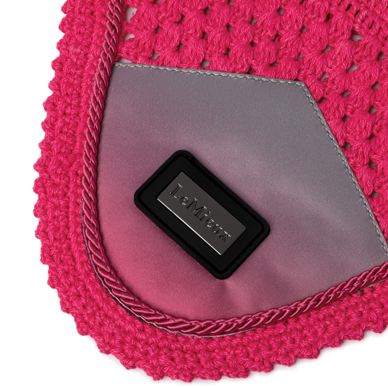 LeMieux Spectrum Satin Fly Hood - Grey/Watermelon-1