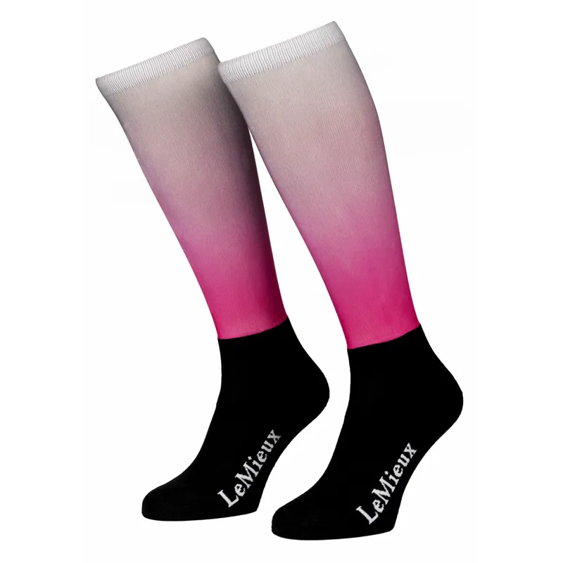 LeMieux Spectrum Junior Socks - Grey/Watermelon 