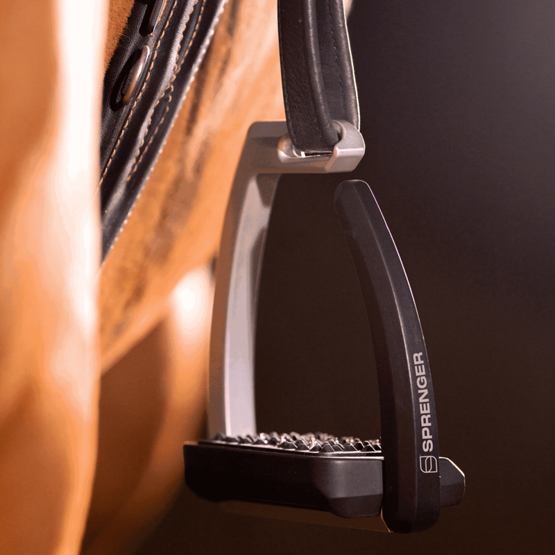 Sprenger Aero Safety Stirrups with Spikes - Silver/Black-1