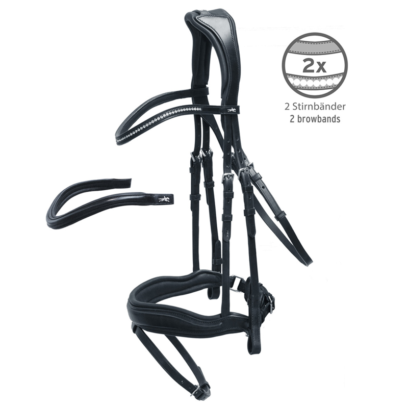 Schockemohle Stanford Anatomic Bridle - Black/Silver-1