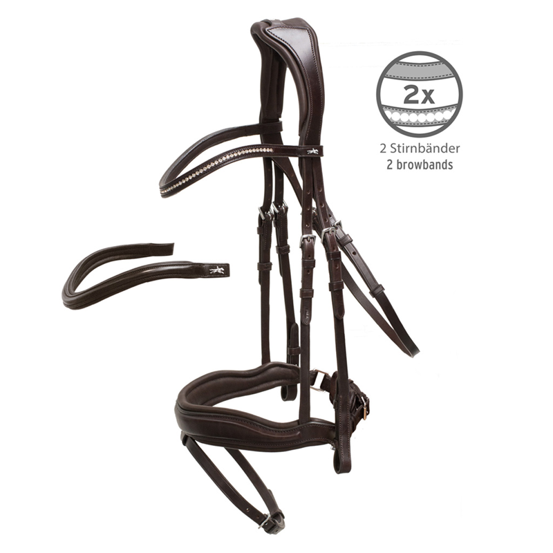 Schockemohle Stanford Anatomic Bridle - Espresso/Silver-1