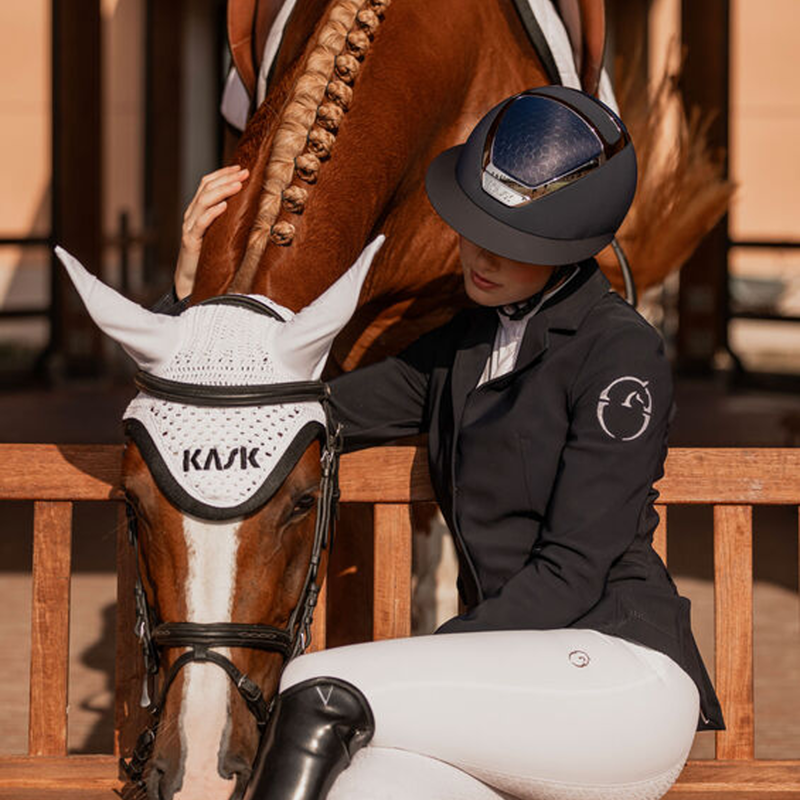 Kask Star Lady Chrome Riding Hat - Navy/Silver-2