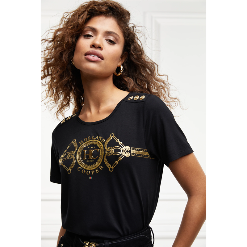 Holland Cooper Bespoke Stirrup Tee - Black-2