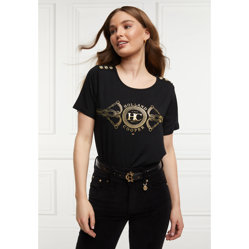 Holland Cooper Bespoke Stirrup Tee - Black-1