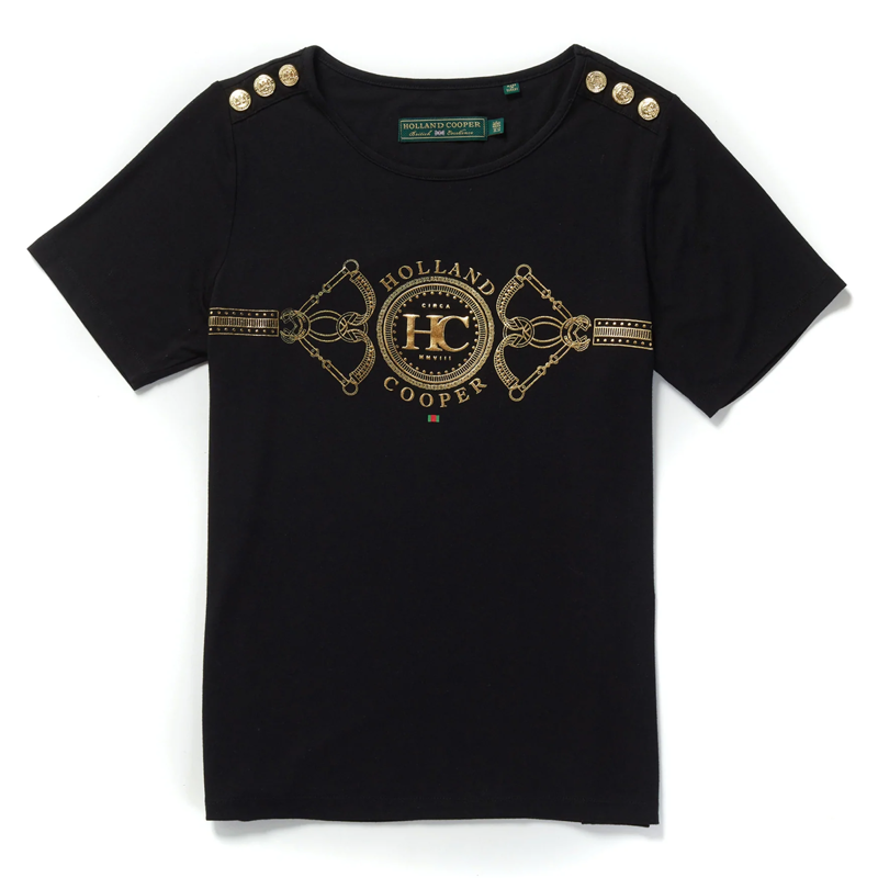 Holland Cooper Bespoke Stirrup Tee - Black-4