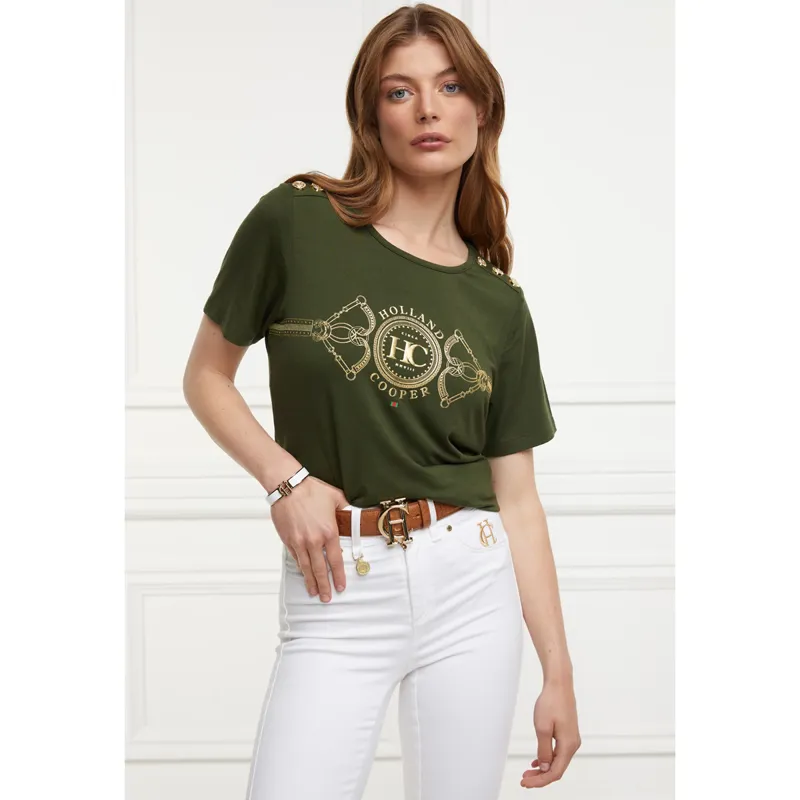 Holland Cooper Bespoke Stirrup Tee - Khaki