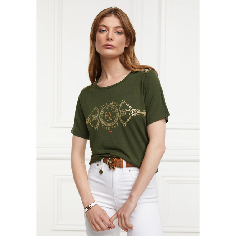 Holland Cooper Bespoke Stirrup Tee - Khaki-1