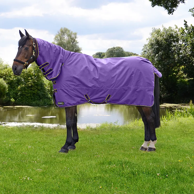Hy StormX Original 50g Combi Turnout Rug - Purple/Dark Purple/Yellow