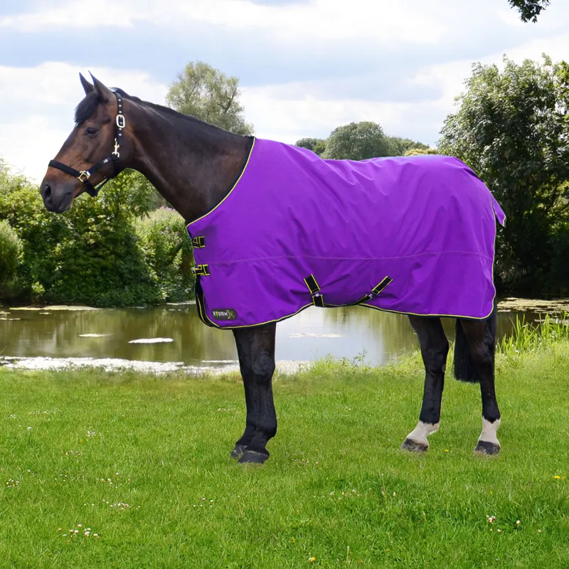 Hy StormX Original 50g Turnout Rug - Purple/Dark Purple/Yellow