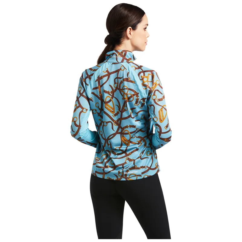 Ariat Womens Sunstopper 2.0 Base Layer - Milky Blue Bridle Print-1