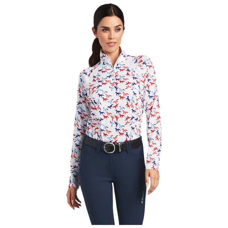 Ariat Womens Sunstopper 2.0 Base Layer - Gallop Print