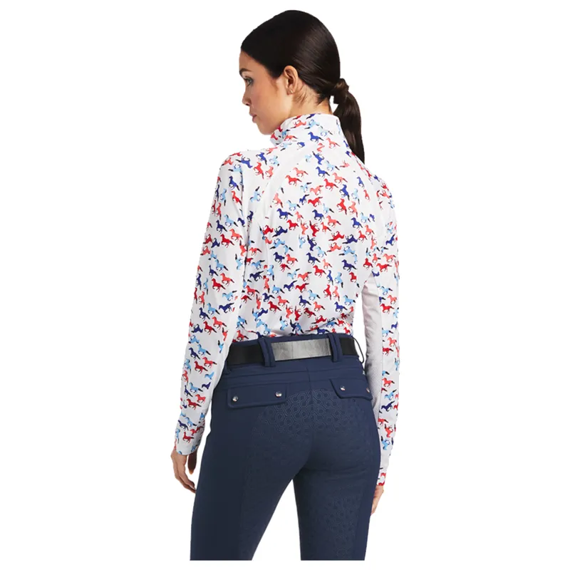 Ariat Womens Sunstopper 2.0 Base Layer - Gallop Print-1