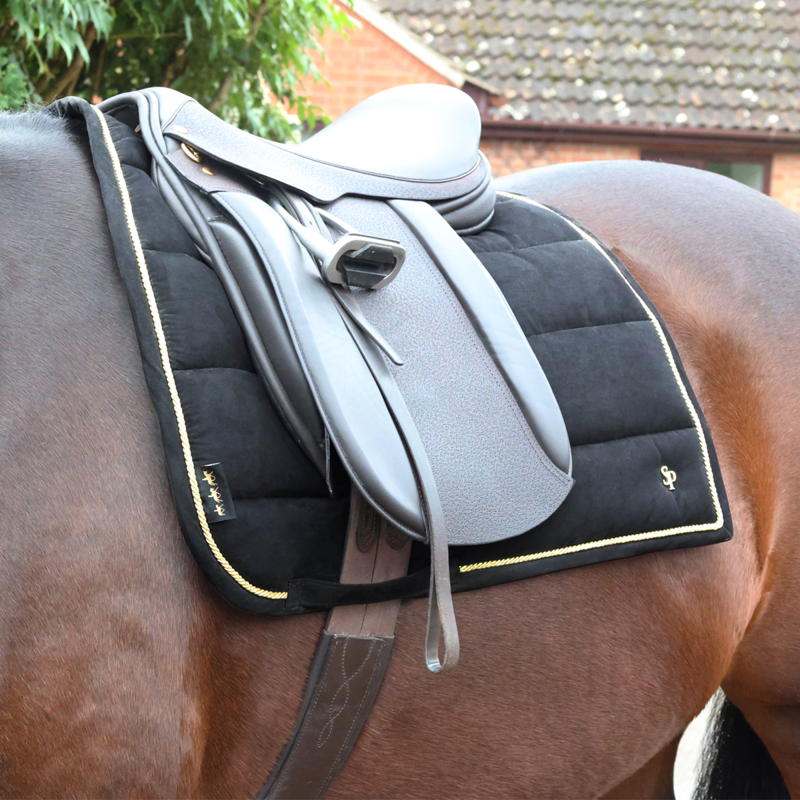 Supreme Products Royal Occasion Suede Saddlepad - Black/Gold-1