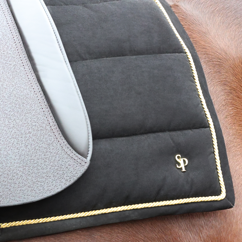 Supreme Products Royal Occasion Suede Saddlepad - Black/Gold-2