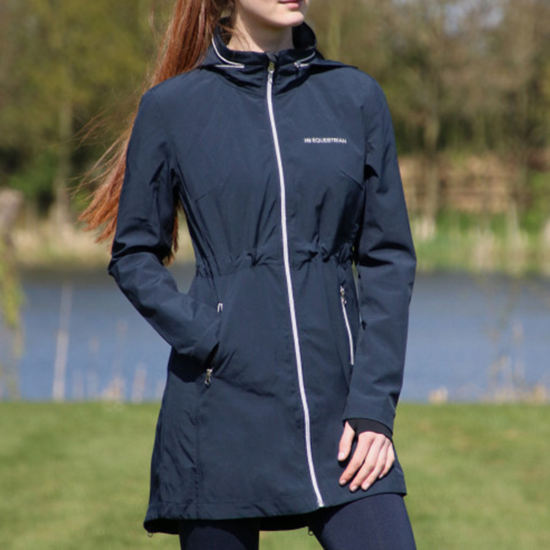 Hy Equestrian Synergy Long Rain Jacket - Navy-3