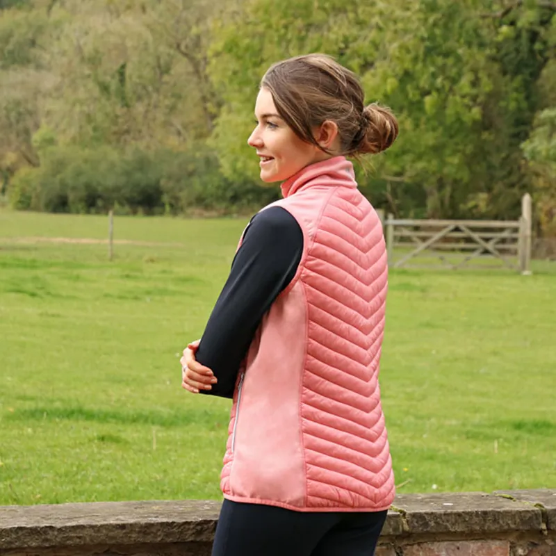 Hy Equestrian Synergy Sync Lightweight Padded Gilet - Rose-2