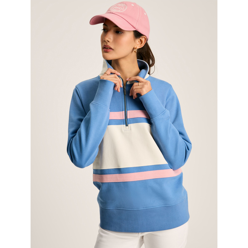 Joules Tadley Ladies 1/4 Zip Sweatshirt - Blue-1
