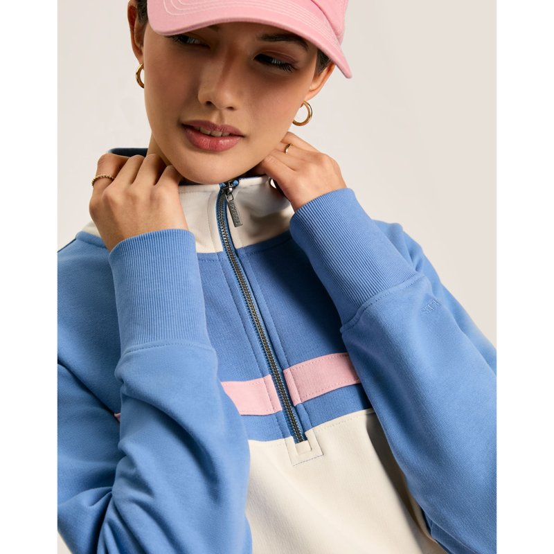 Joules Tadley Ladies 1/4 Zip Sweatshirt - Blue-5