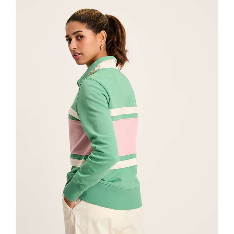 Joules Tadley Ladies 1/4 Zip Sweatshirt - Green-3