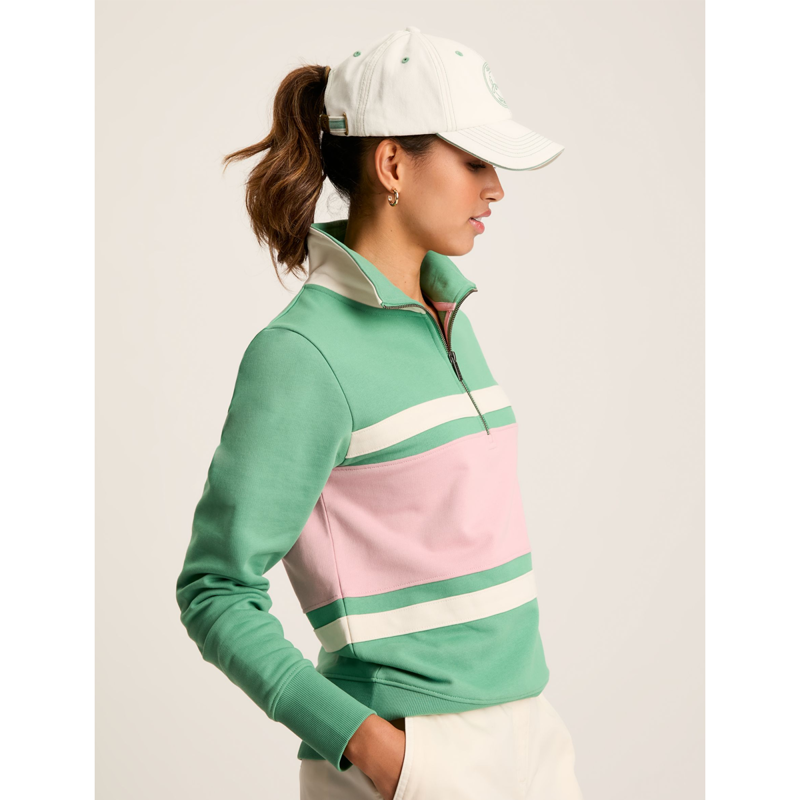 Joules Tadley Ladies 1/4 Zip Sweatshirt - Green-2