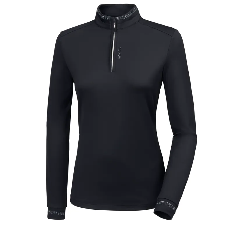 Pikeur Tali 1/4 Zip Long Sleeve Top - Black