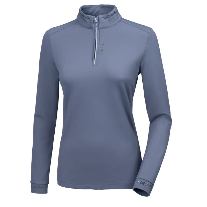 Pikeur Tali 1/4 Zip Long Sleeve Top - Dove Blue