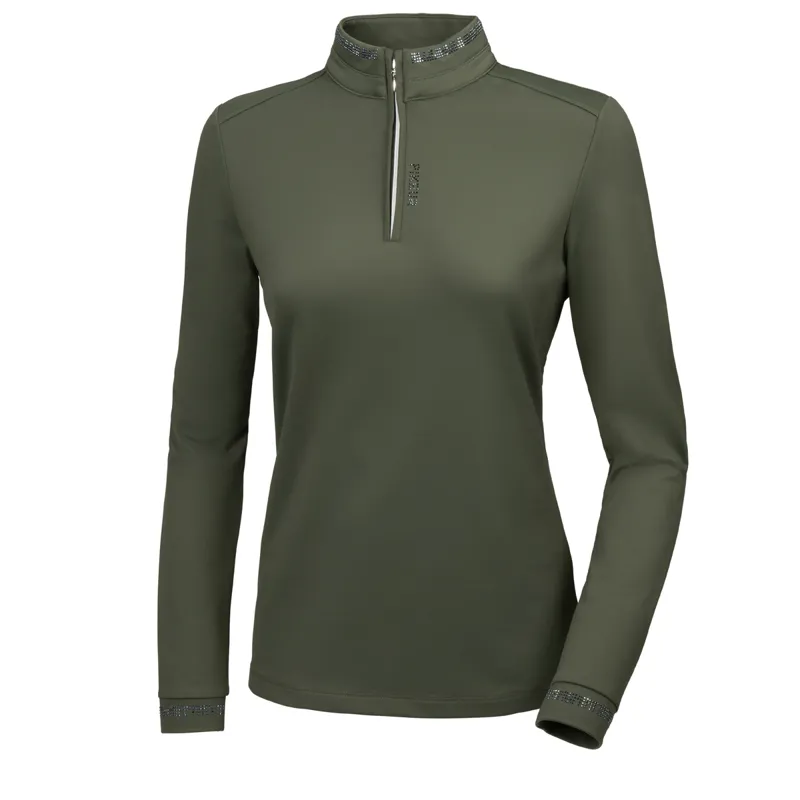 Pikeur Tali 1/4 Zip Long Sleeve Top - Ivy Green