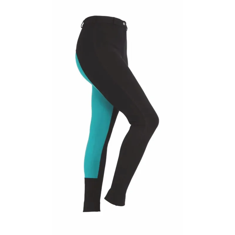Shires Two Tone Wessex Jodhpurs - Black/Teal