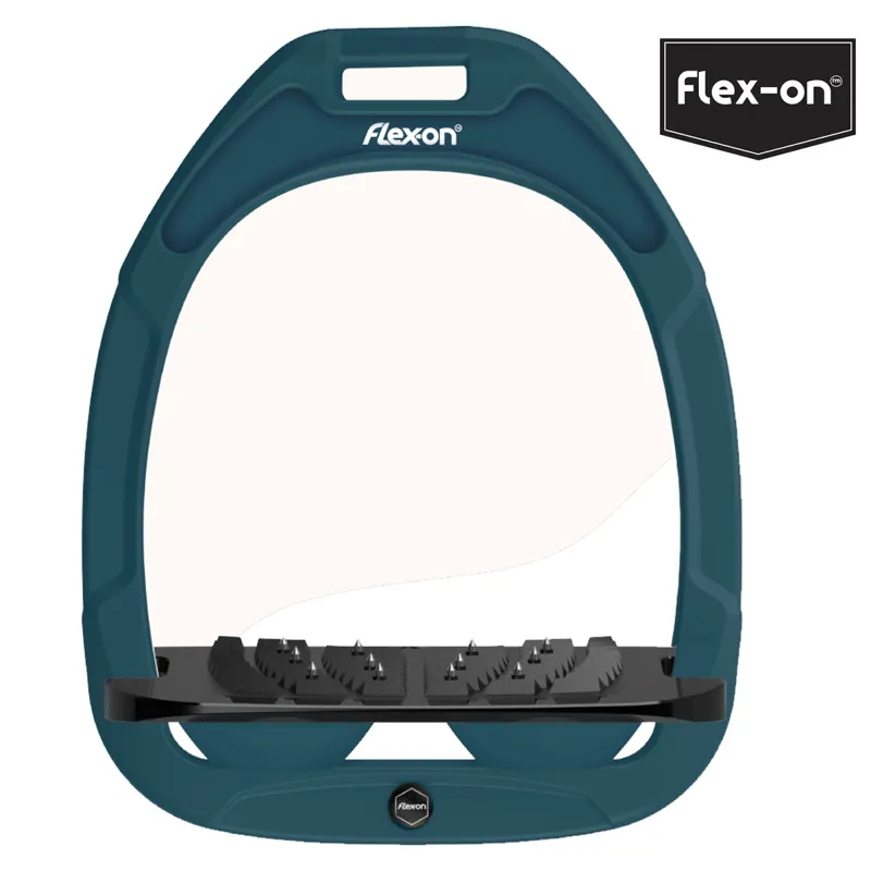 Flex-On Green Composite Stirrup - Inclined Ultra Grip - Teal Blue