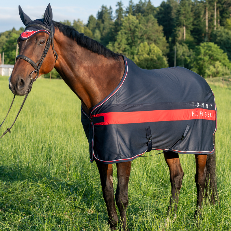 Tommy Hilfiger Kingston Light and Dry Colour Block Fleece Rug - Desert Sky-1