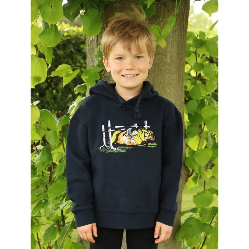 Hy Equestrian Thelwell Children's Badge Hoodie - Navy