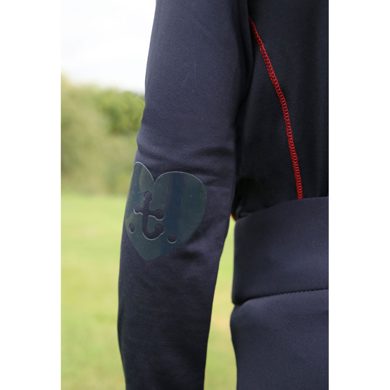 Hy Equestrian Thelwell Collection Children's Base Layer - Navy/Red-2