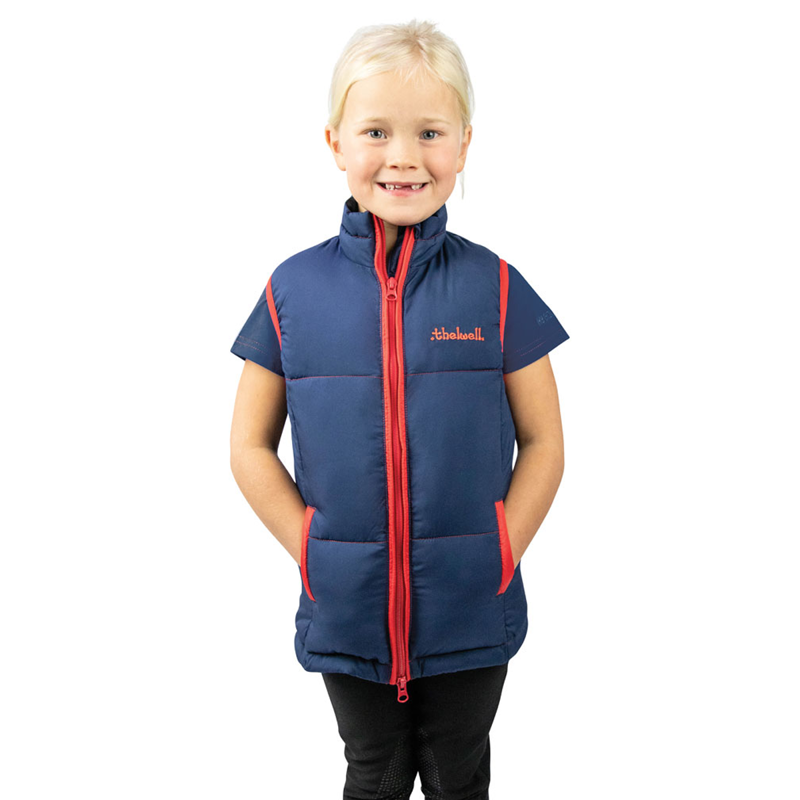Hy Equestrian Thelwell Collection Children's Padded Gilet - Navy/Red