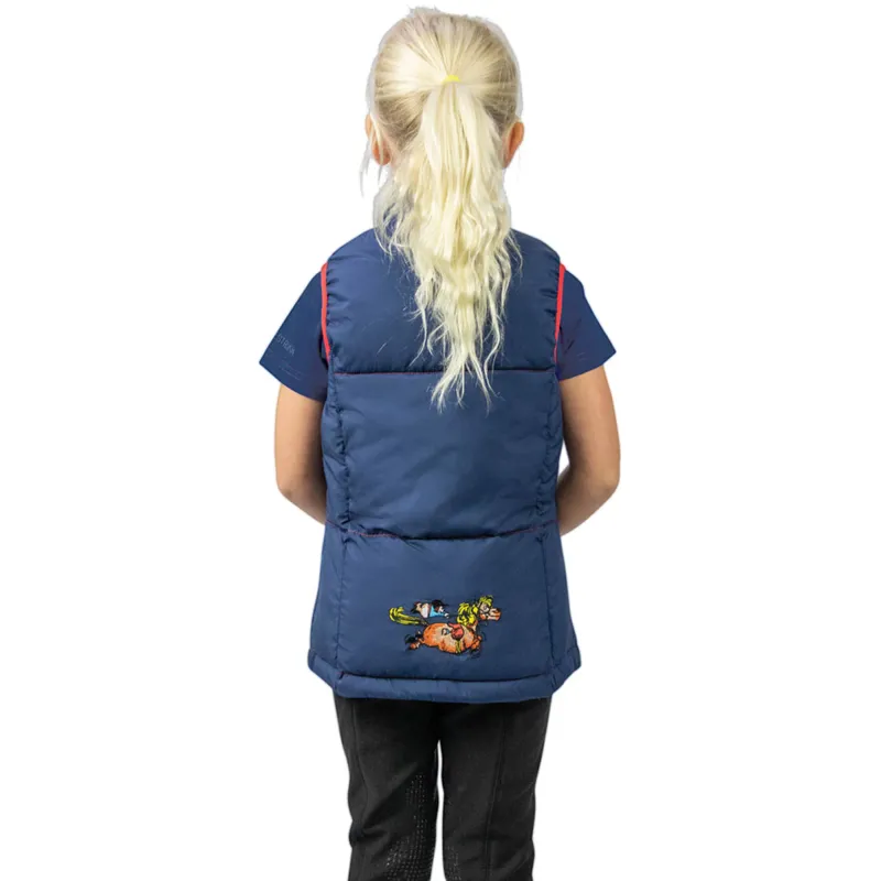 Hy Equestrian Thelwell Collection Children's Padded Gilet - Navy/Red-1