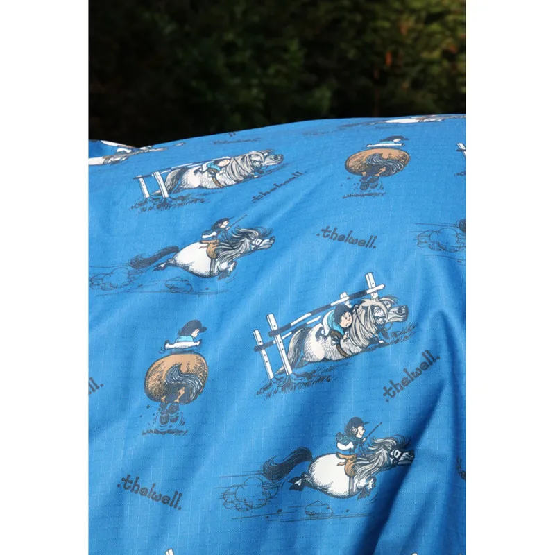 Hy StormX Original 200 Combi Turnout Rug - Thelwell Collection Jumps - Classic Blue/Taupe/Navy -1