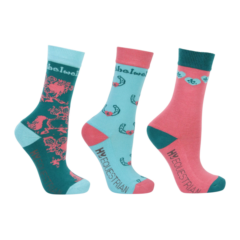 Hy Equestrian Thelwell Collection Childrens Trophy Socks - Pack of 3