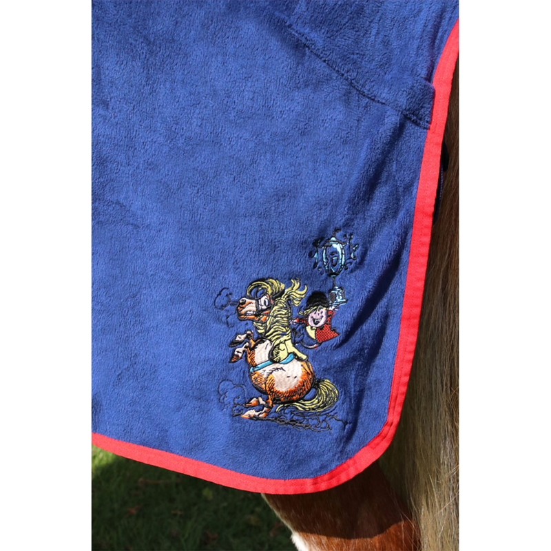 Hy StormX Original Fleece Rug With Embroidery - Thelwell Collection - Navy/Red-2