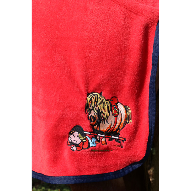 Hy StormX Original Fleece Rug With Embroidery - Thelwell Collection - Red/Navy-1