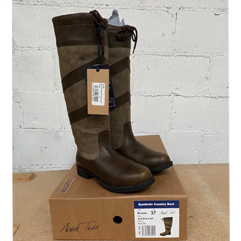 Mark Todd Synthetic Country Boots - Brown-1