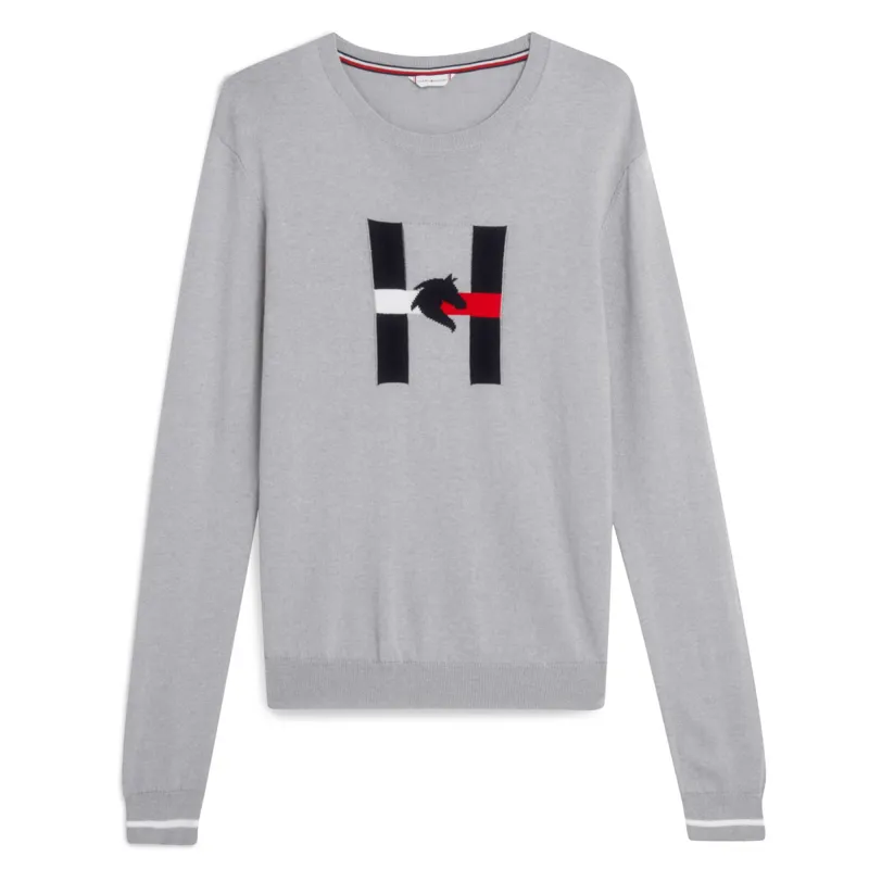 Tommy Hilfiger Women's Horse Summer Knit Sweater - Grey Melange
