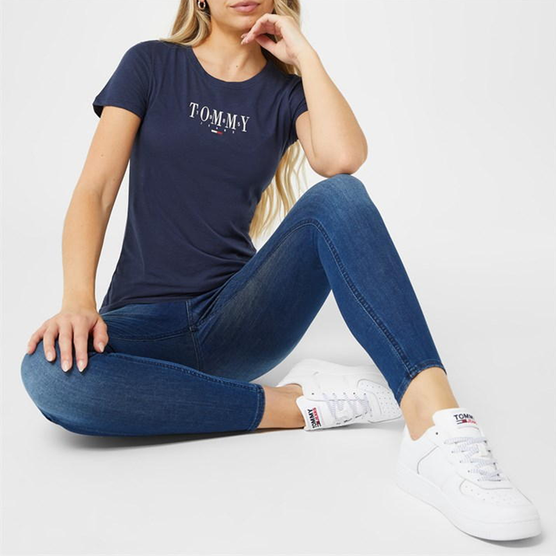 Tommy Jeans Women's Slim Fit Logo T-Shirt - Twilight Navy-1
