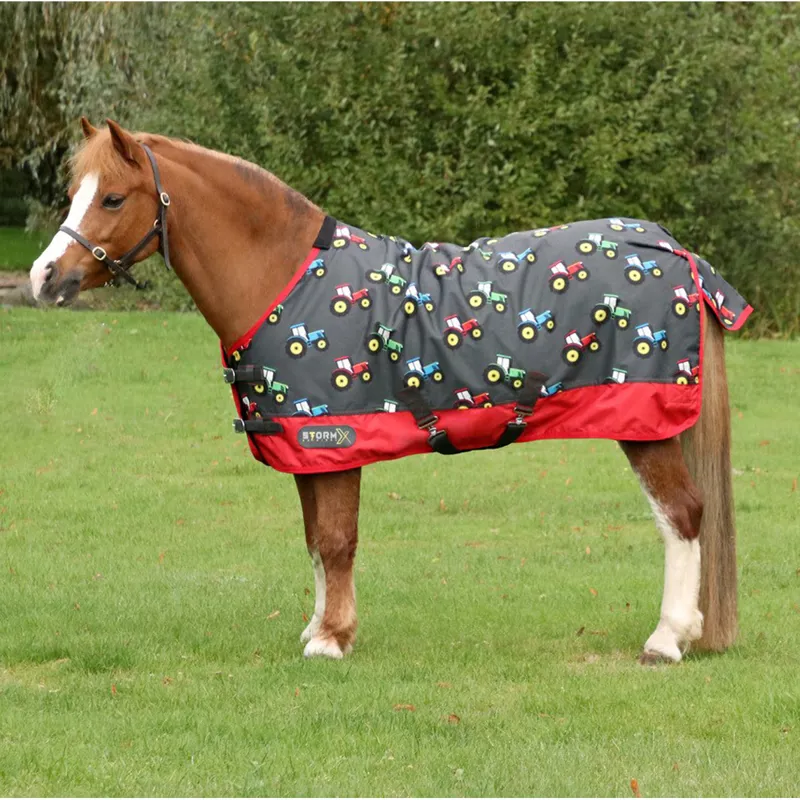 Hy StormX Original Tractor Collection 0g Turnout Rug - Grey/Red