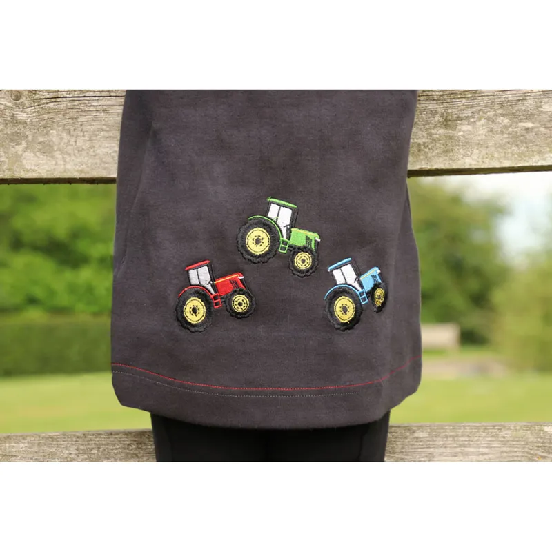 Tractor Collection Sweatshirt By Little Knight - Charcoal Grey/Red-1